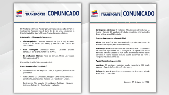 Ministerio Transporte Plan de Contingencia