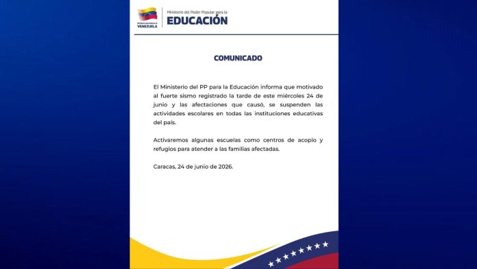 Ministerio de Educación anuncia suspensión de actividades escolares en todo el país