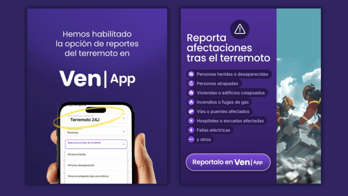 Venapp reporte terremoto